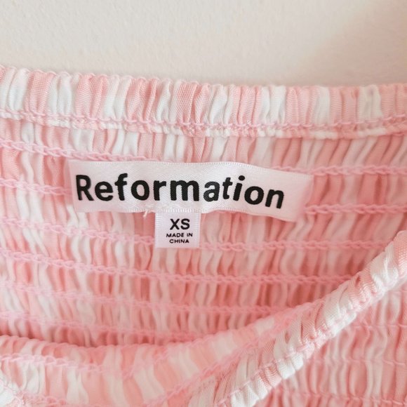 Reformation Rupert Dress in Pink Check - Picture 8 of 9